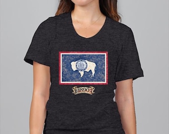 Shirt Wyoming 1890 Statehood | T-shirt Amerika 250e verjaardag | Vaderlandslievend cadeau voor dames