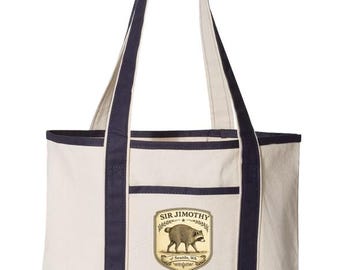 Sir Jimothy of Seattle Raccoon Tote Bag, 20L Heavy Canvas Carryall