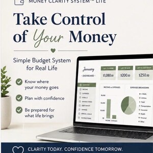 Money Clarity System Spreadsheet | Simple Monthly Budget Planner | Financial Clarity Dashboard | Easy Budget Template