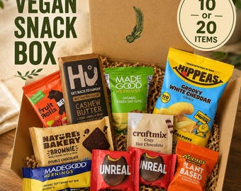 Vegane Snackbox | Pflanzliche Snacks, milchfreies Geschenk, Pflegepaket