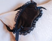 Green Velvet Eye Mask - Lace Sleep Mask - Gift For Her - Stocking Stuffer - Flight Mask - Travel Gift - Burlesque Style Perfect For a Pinup