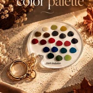 8cm Dark Autumn Color Palette Keychain | Personal Colour Guide | Acrylic Styling Tool 12 Seasonal Color Systemyling