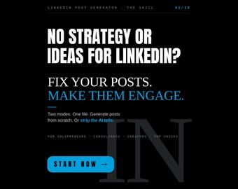 LinkedIn Content Kit - Posts, Hooks & Thought Leadership | Humanize AI Drafts | Instant Download