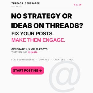 Threads Content Generator – Human-Sounding Posts | Persona-Driven, Editable, No Subscription | Digital Download