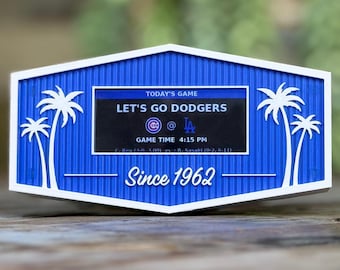 Dodger Stadion inspiriert Live Scoreboard Schild — Echt-Zeit Spiel Updates, MLB Scores, Gesamtränge, LA Wetter, benutzerdefinierte Nachrichten, & mehr!
