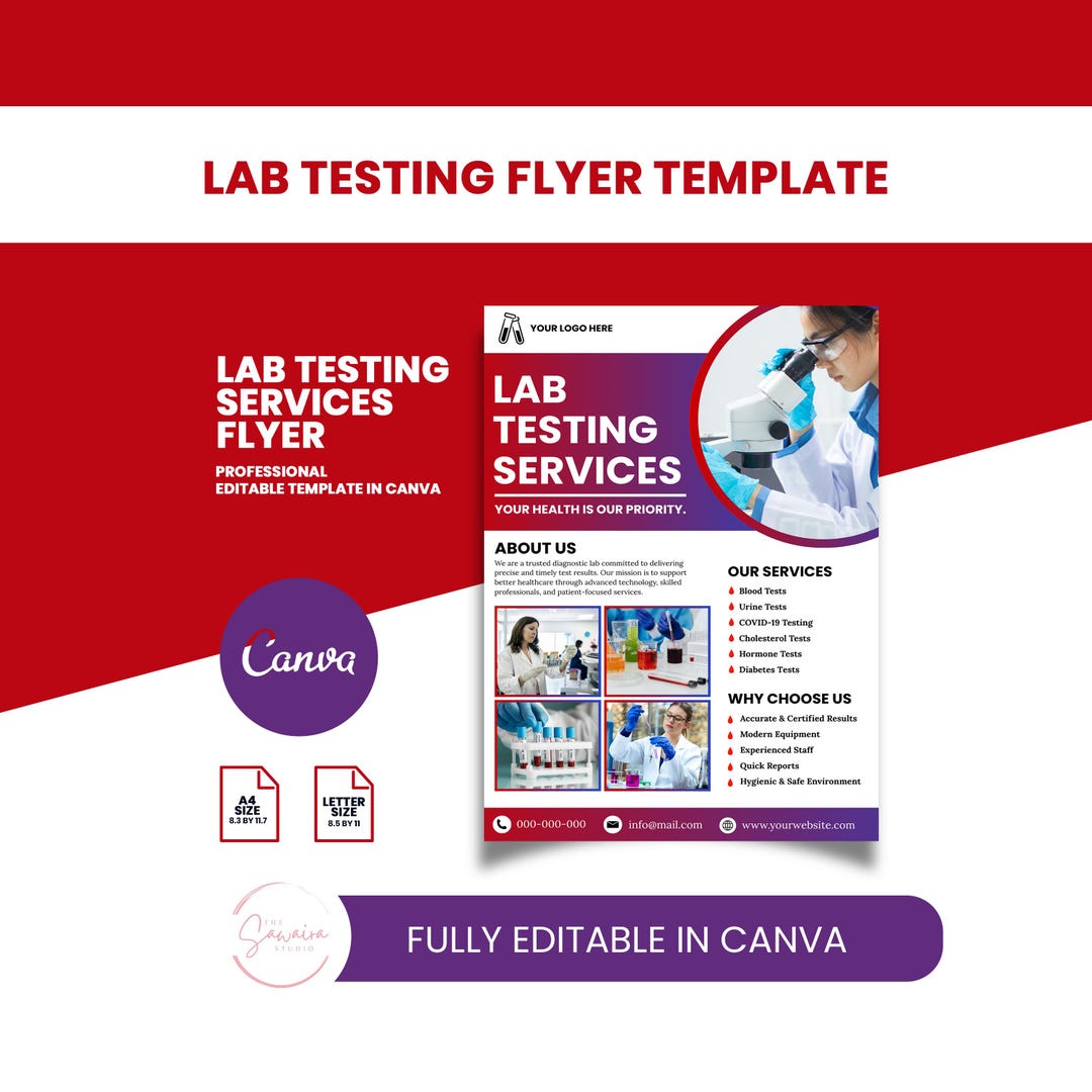 Lab Testing Flyer Template | Diagnostic Services, Healthcare Marketing ...