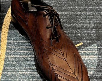 Zapatos de vestir de cuero marrón a medida para hombre, zapatos Oxford de diseñador