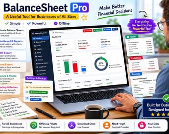 Balance Sheet Tool – Offline Browser App (PDF & Excel Export)