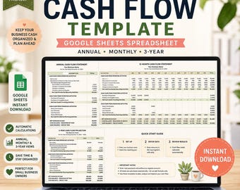 Small Business Cash Flow Vorlage Google Sheets (Digitaler Download)