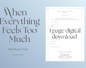 Mini Reset: una herramienta suave de 1 página para relajarse / Apoyo imprimible para la ansiedad / Ejercicio de conexión con la tierra (PDF)