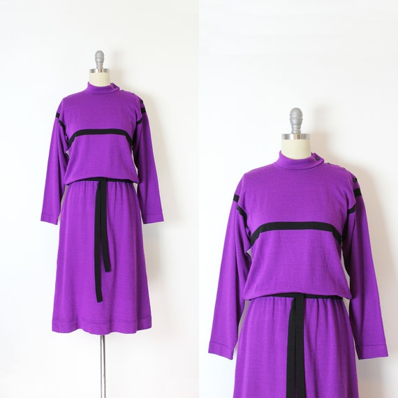 vintage 70s knit dress / 1970s YVES ST LAURENT dre