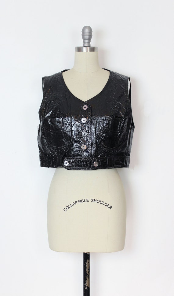 vintage 60s JEAN MUIR vest / 1960s mod patent ves… - image 2