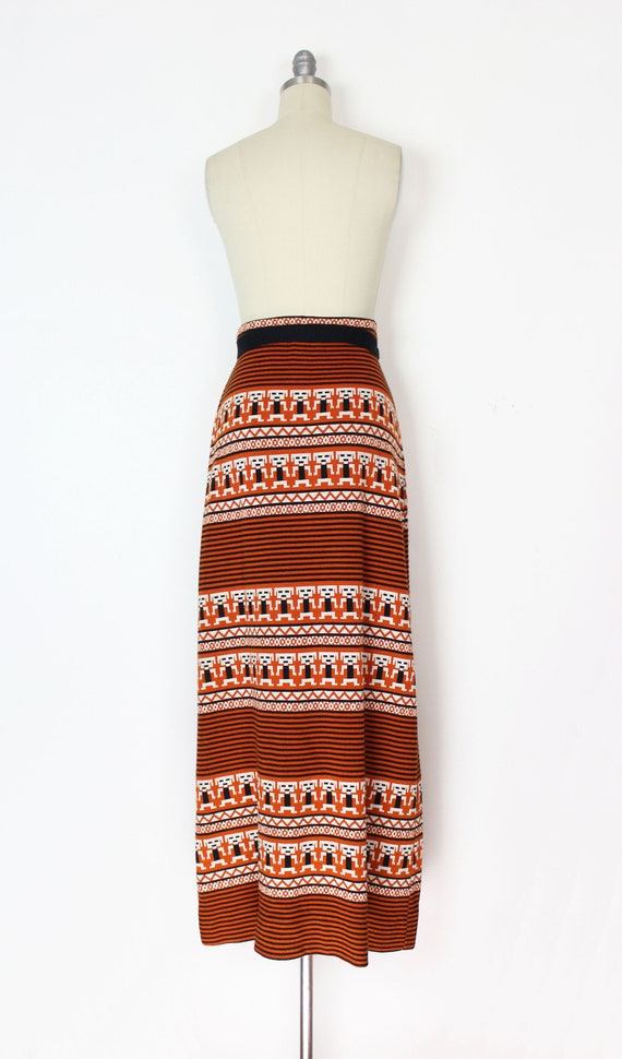 vintage 70s novelty skirt / 1970s knit maxi skirt… - image 4