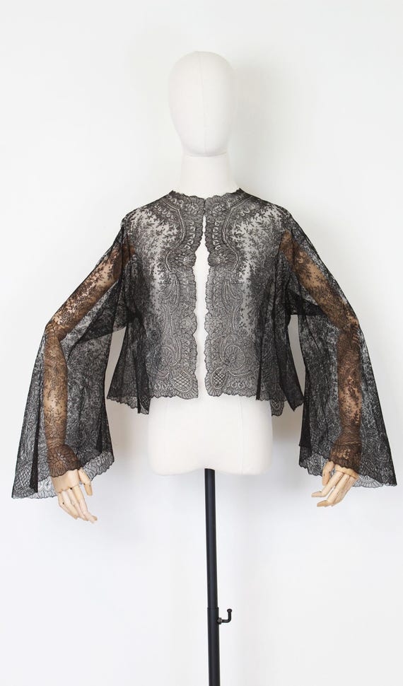 antique Victorian lace jacket / Chantilly lace ja… - image 3