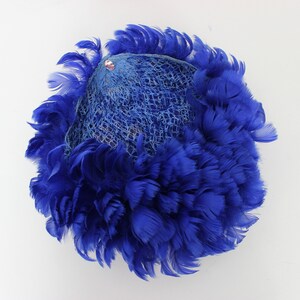 Vintage blue feather hat Bea Polk