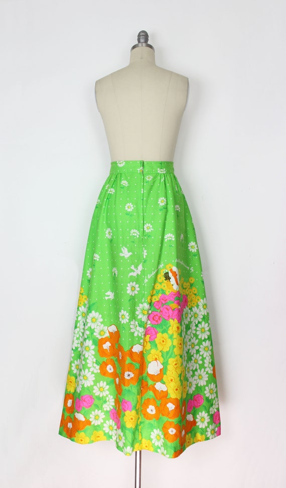 vintage 1970s MALIA skirt / 1970s print maxi skir… - image 4