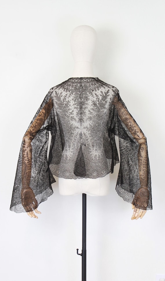 antique Victorian lace jacket / Chantilly lace ja… - image 8