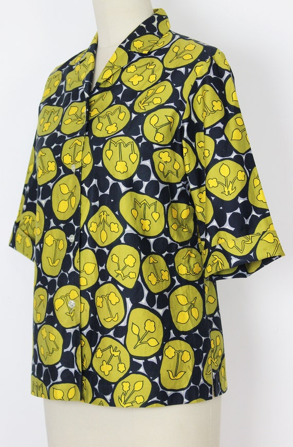 vintage 60s mod shirt / 1960s mod floral blouse /… - image 6