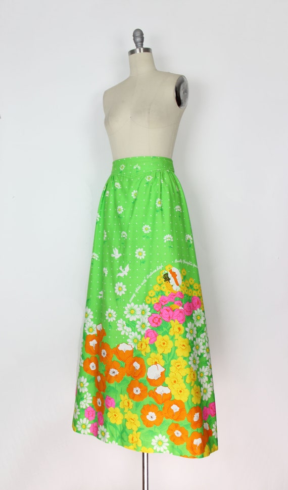 vintage 1970s MALIA skirt / 1970s print maxi skir… - image 3