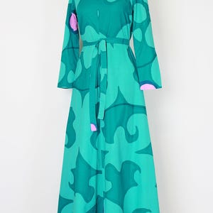 Vintage 60-tals MARIMEKKO-klänning / 1960-tals op art-klänning / Annika Rimala Finland-klänning / grafisk maxiklänning / A-linjeklänning i bomull / designerklänning från 60-talet bild 3