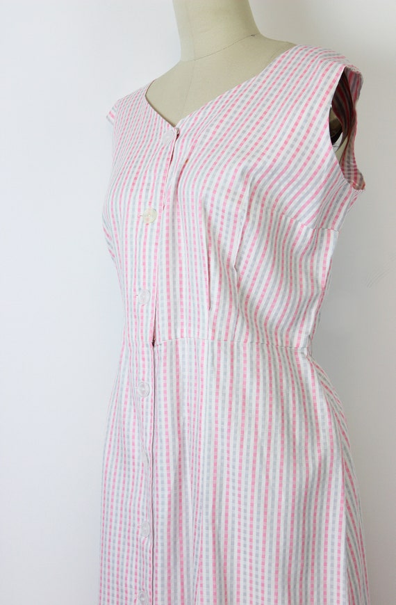 vintage 50s dress / 1950s gingham cotton dress se… - image 9