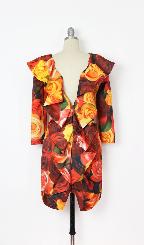 vintage MOSCHINO dress / 1980s floral party dress… - image 4