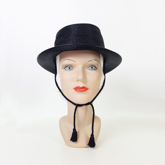 vintage straw hat / 1970s straw porkpie hat / ladi