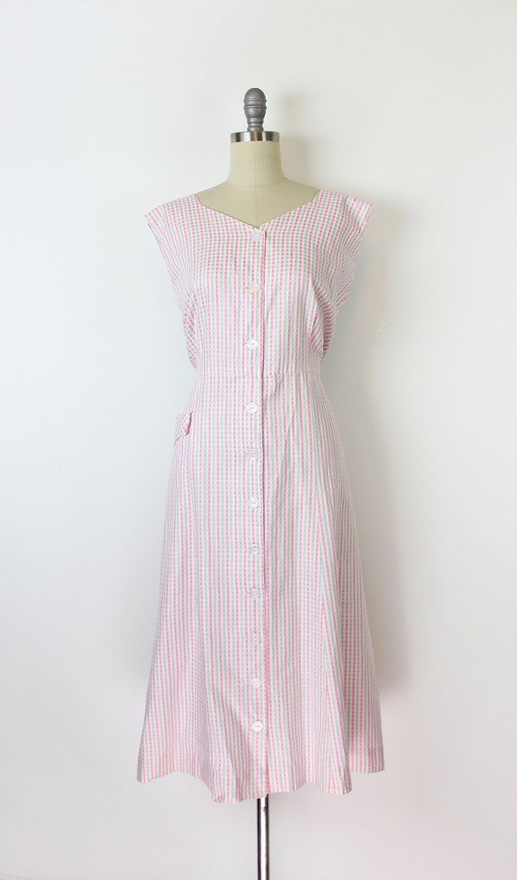 vintage 50s dress / 1950s gingham cotton dress se… - image 3