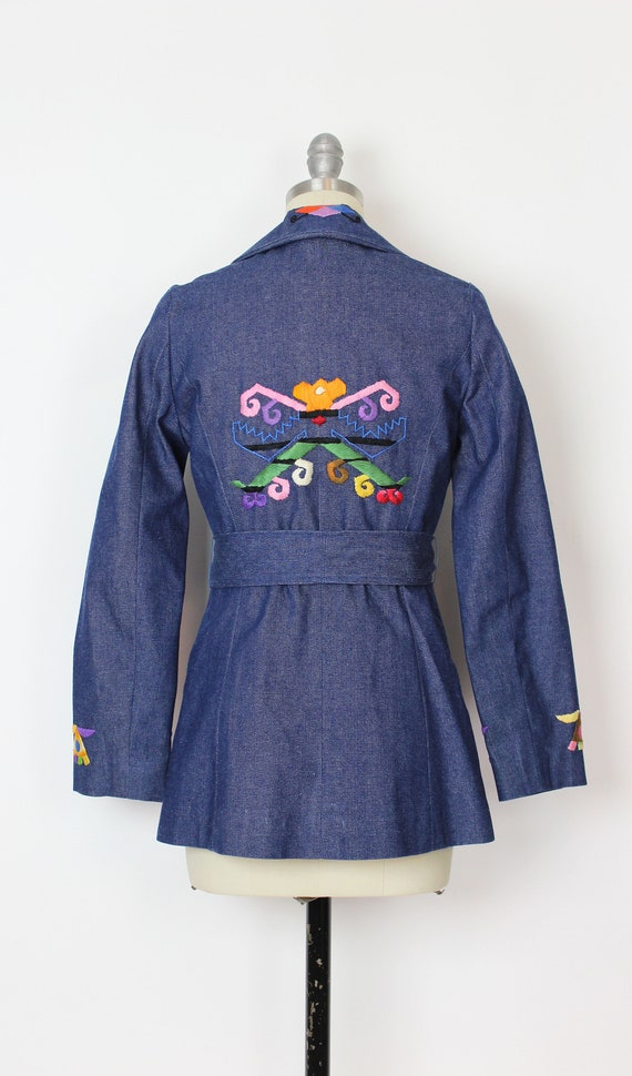 vintage 70s denim set / 1970s embroidered denim j… - image 6