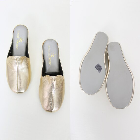 vintage gold slippers / 1980s DANIEL GREEN slippe… - image 8