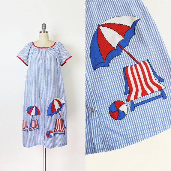 vintage 60s dress / 1960s novelty house dress / st
