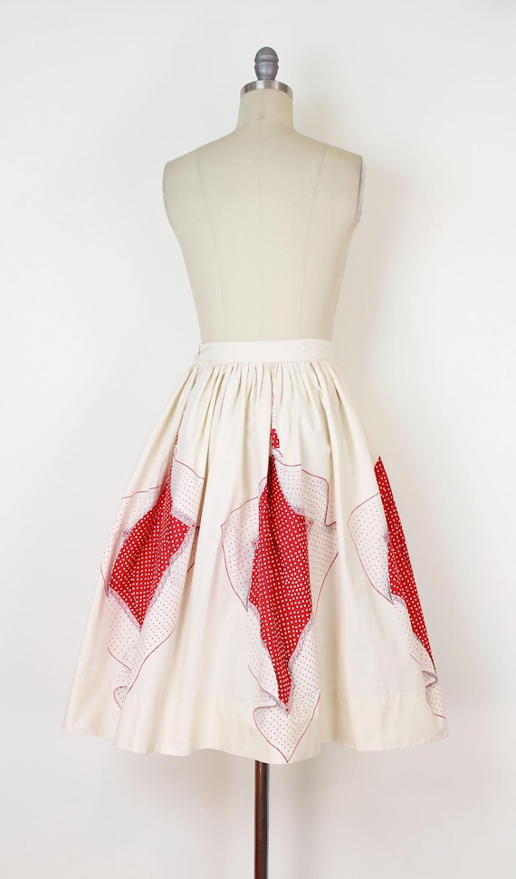 vintage 50s novelty skirt / 1950s bandana skirt /… - image 4