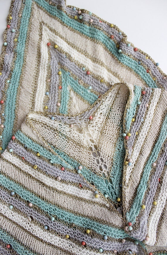 vintage 70s crochet wrap / 1970s shawl wrap / str… - image 9