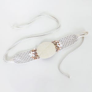 Silver-Tone Decorative Link Waist Belt with Mother-of-Pearl Accents Mother of Pearl Belt - Etsy main image 4
