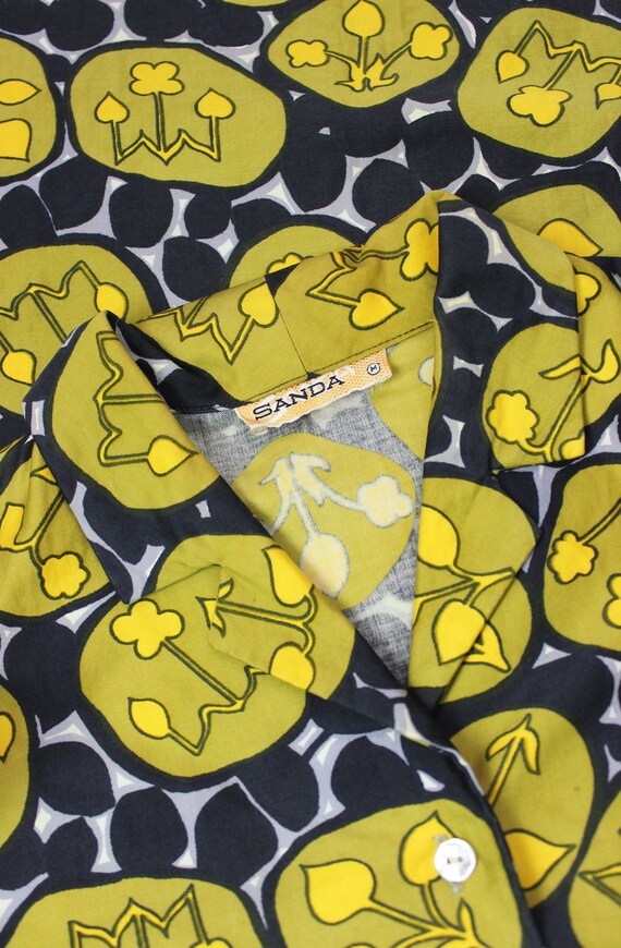 vintage 60s mod shirt / 1960s mod floral blouse /… - image 7