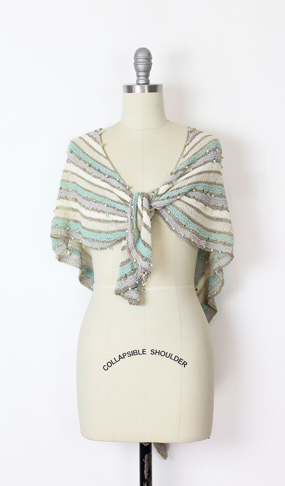 vintage 70s crochet wrap / 1970s shawl wrap / str… - image 8