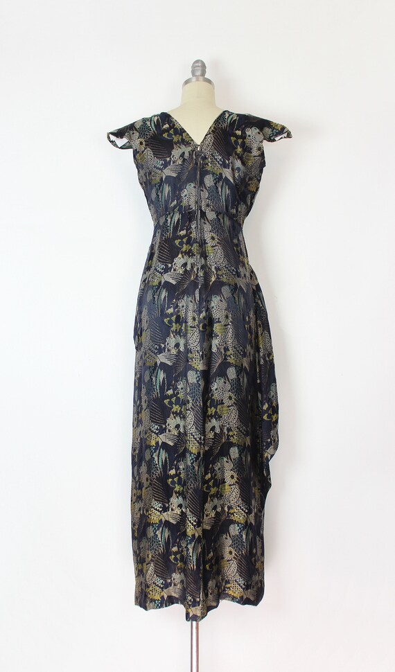 vintage 30s dress / 1930s metallic brocade dress … - image 4