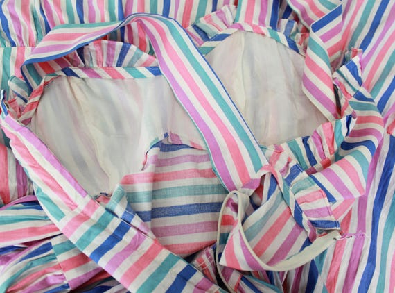 vintage 40s striped cotton dress / candy striped … - image 8