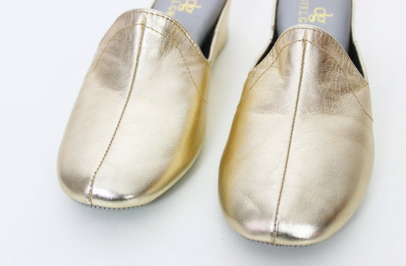 vintage gold slippers / 1980s DANIEL GREEN slippe… - image 7
