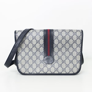 Borsa vintage GUCCI anni '70 borsa in pelle e tela con logo