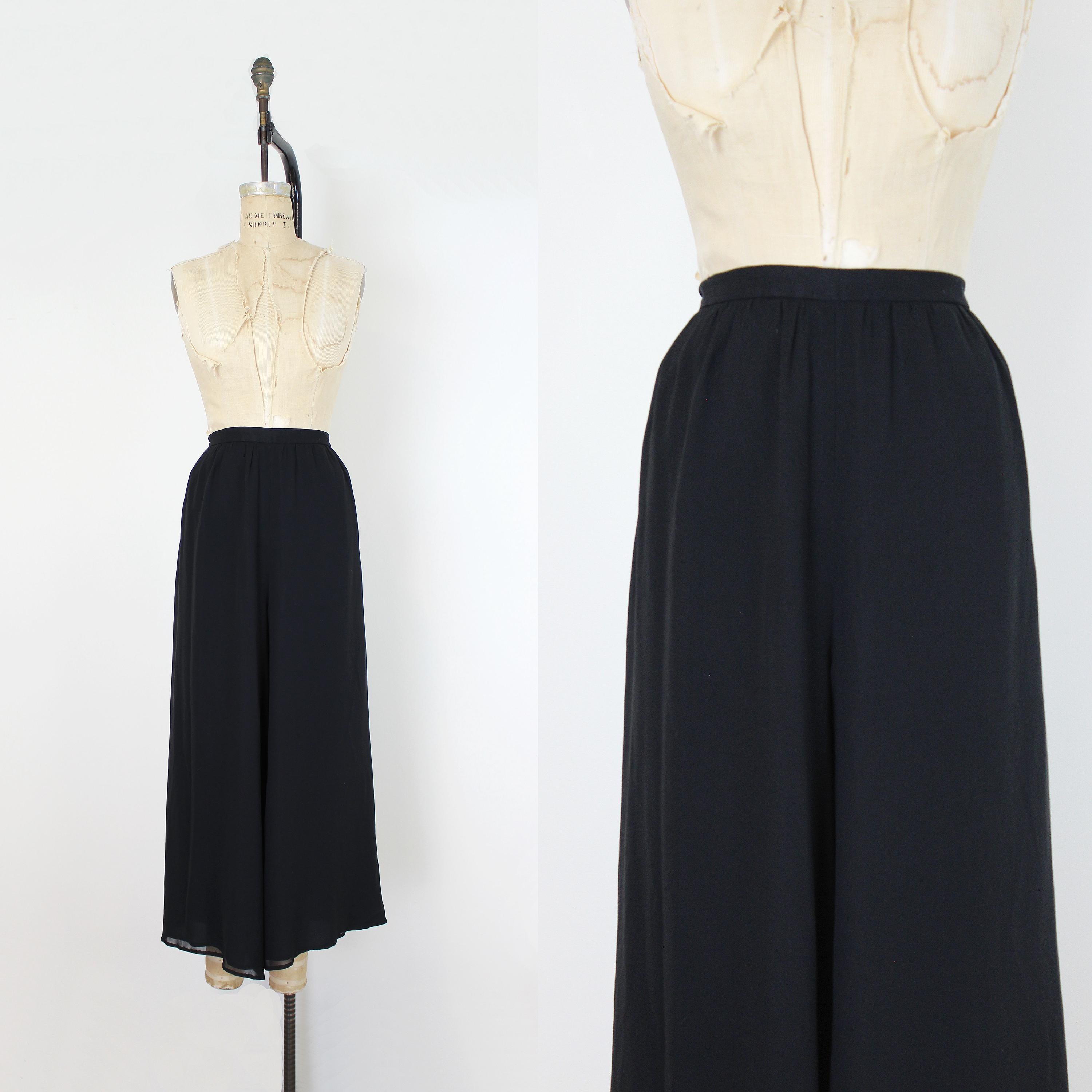 Black Chiffon Pants - Etsy