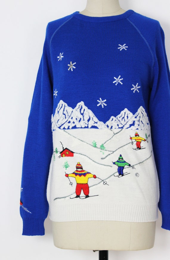 vintage 70s ski sweater / 1970s novelty sweater /… - image 5