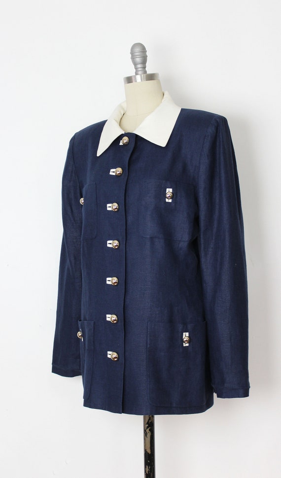 vintage linen blazer / 1980s Miss O Oscar de la R… - image 3