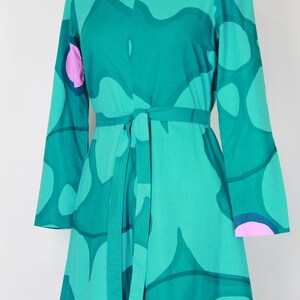 Vintage 60-tals MARIMEKKO-klänning / 1960-tals op art-klänning / Annika Rimala Finland-klänning / grafisk maxiklänning / A-linjeklänning i bomull / designerklänning från 60-talet bild 6
