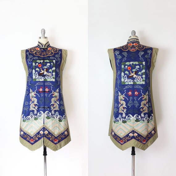 Ropa china antigua chaleco de corte de mujer china antigua xiape ropa de la dinastia Qing ropa textil china rara Etsy Espana