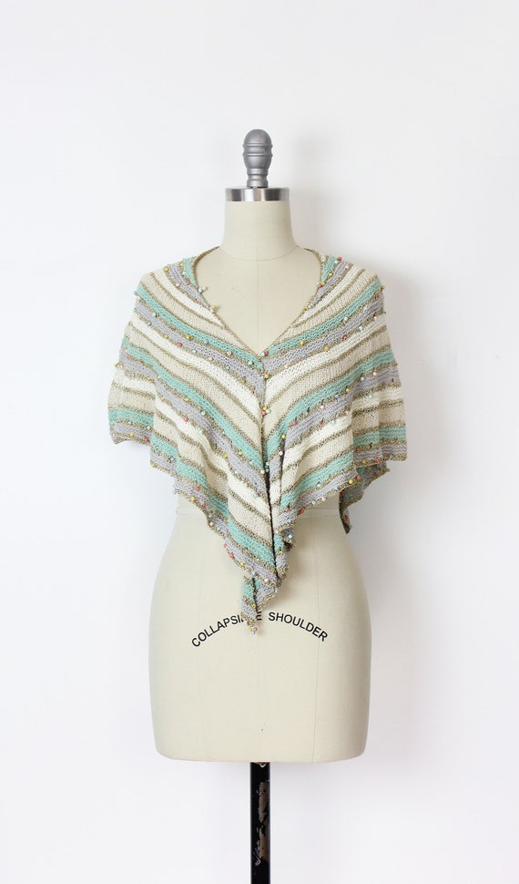 vintage 70s crochet wrap / 1970s shawl wrap / str… - image 2