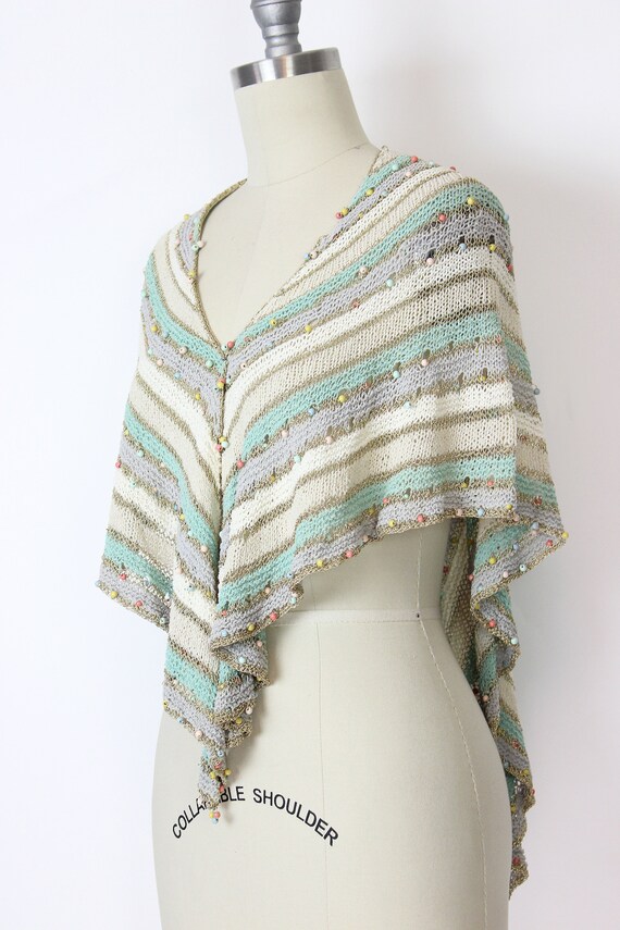 vintage 70s crochet wrap / 1970s shawl wrap / str… - image 6