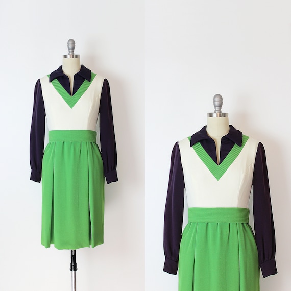 vintage 60s dress / 1960s mod dress / mod color bl