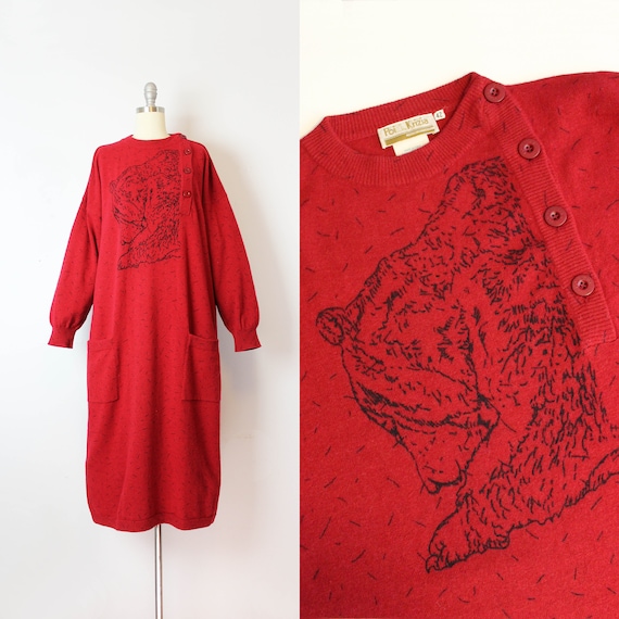 vintage 80s sweater dress / 1980s POI by KRIZIA sw