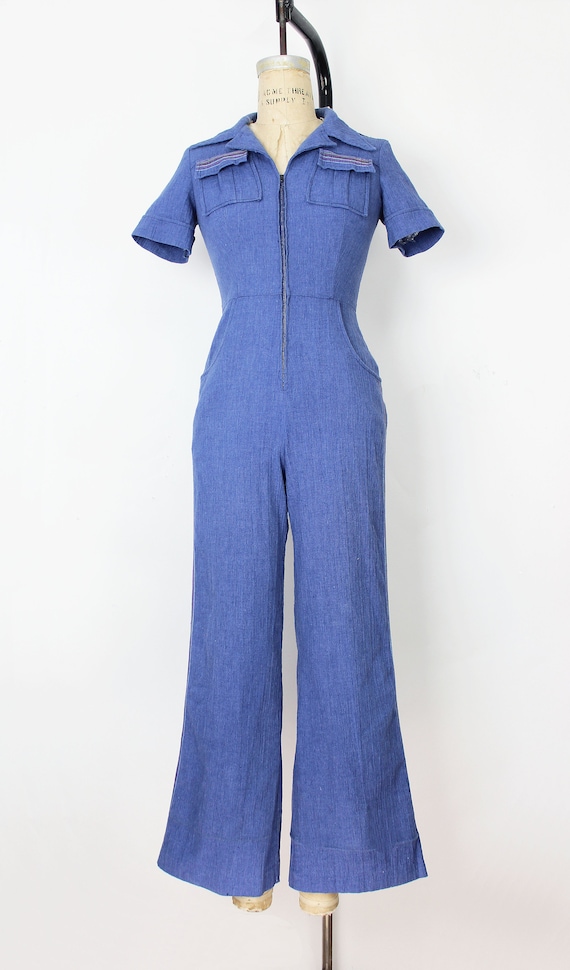 vintage 70s jumpsuit / 1970s rainbow stripe jumps… - image 2